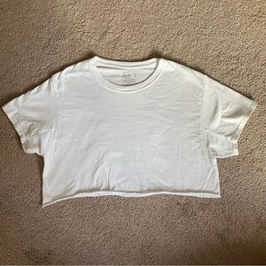 white cropped t-shirt